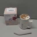 SunKrop Coffee Cup with Straw and Spoon 17OZ/500ML Stainless Steel Tumbler Office Mugs with Handle and Lid, Appreciation Gifts for Coworkers Employee Teacher Friends Family