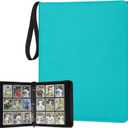 9 Pocket Card Binder, Premium Zip Trading Card Binder, 720 Double Sided Pocket PU Card Collection Binder, Collector Card Album, Card Folder for MTG, TCG, Sports Cards, Game Cards (LAKE BLUE)