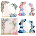 Metal Arch Backdrop Stand Set of 2, 6.6FT+6FT Wedding Arch Frame,Gold Balloon Arch Backdrop for Wedding,Graduation Ceremony,Baby Shower,Birthday Party Decoration (Gold, 6FT+6.6FT)