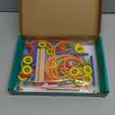 120-Piece Wooden Pattern Blocks Set with Sticks and Rings - Montessori Shape Puzzles for 3-8 Years Old, Ideal Educational Toy for Preschool and Kindergarten Kids