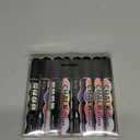 Black Liquid Chalk Markers Set (8 Pack), 6mm Reversible Bold & Chisel Dual Tip, Thick Wet Erase Pens, Water Erasable for Non Porous Whiteboard Glass Windows, Business Supplies