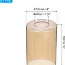 PATIKIL 6 x 4 Inch Clear Amber Glass Shades Replacement, 2pcs Handmade Glass Lamp Shade Cylinder Lampshade Light Fixture with 1-5/8" Fitter for Chandelier Pendant Wall Sconces