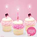 2 x Barbie Birthday Cake Candles | 6 Birthday Candles for Cake Decorations, Pink Stripe Candles, Cake Toppers for Barbie Party