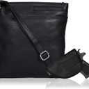 Ozora Multi Pockets Handmade Leather Crossbody Handbags & Sling Bag for Men & Women with Detachable Holster (Black Nappa)