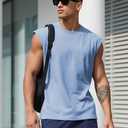 Mens Gym Tank Tops Sleeveless Shirts Cut Off Quick Dry Muscle Shirt Running Beach Loose Fit Tee (XL)