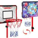 Meland Kids Basketball Hoop - Adjustable Height 2.9ft-6.2ft Toddler for Kids, Goal Indoor & Outdoor Toys Backyard Outside Boys Age 3 4 5 6 7 8 Years Gift