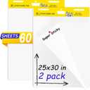 2 Pack Sticky Easel Pads,25 x 30 Inches Flip Chart Paper for Teachers,Self Stick Easel Paper for White Board,Large White Premium Self Stick Flip Chart Paper,30 Sheets/Pad