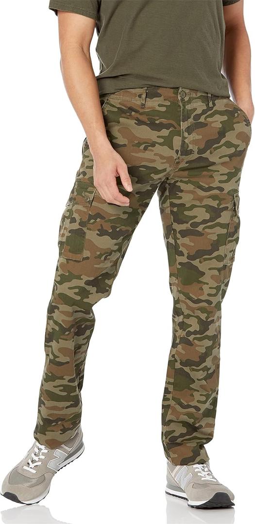 Amazon Essentials Men's Slim-Fit Stretch Cargo Pant (36W x 29L, Green Camo)