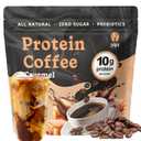 JRR Caramel Protein Coffee Powder  Premium Whey Protein & 100% Natural Cold Brew Coffee  Keto, Low Carb, Zero Sugar, No Artificial Flavors or Sweeteners, 10 Servings (1pc)