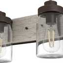 Hunter - Devon Park 2-light Onyx Bengal, Small Vanity Light, Dimmable, Rustic Style, for Bedrooms, Kitchens, Foyers, Bathrooms - 48018