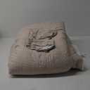 Boho Comforter Set Full Size Striped Pleats Bohemian Seersucker Bedding Set All Season Soft Cozy 3 Pieces Quilt with 2 Pillowcases(80"X90" Beige)