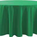 Cupuamon 132 inch Round Tablecloth Washable Polyester Table Cloth Decorative Table Cover for Wedding Party Dining Banquet132 inch,Emerald