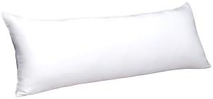 evoLive 100% Rayon Derived from Bamboo Cooling Breathable Body Pillow Cover/Pillowcases 21x54 inches with Hidden Zipper Closure (White, 21“X54“ Body Pillow Cover)