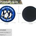 4 x Give A Stubborn Smile Wave Tactical Patch, Funny Penguin Hook and Loop Embroidered Patch, Cute Animal Morale Accessory for Jackets, Backpacks, Dog Harnesses, Army Vests, Bags and Hats