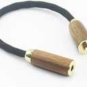 NewFantasia 6.35mm 1/4" Male to 4.4mm Balanced Female Headphone Audio Adapter Cable OD 5mm 6N OCC Copper Single Crystal Silver Plated Wire Walnut Wood Shell 6.35mm Male to 4.4mm Female