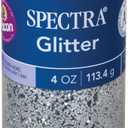 Spectra Arts & Crafts Glitter, Silver, 4 oz., 1 Jar