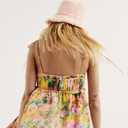 Women Floral Mini Dress Y2K Coquette Summer Smocked Chest Ruffle Spaghetti Strap Babydoll Short Dress Cottagecore Clothes (L)