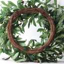 22inch Artificial Olive Wreath Olive Branch Greenery Wreath with Olive Fruit Front Door Wreaths for All Seasons for Wedding Wall Home Decor