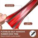 Rubber Edge Trim, Flexible Self Adhesive U Shaped Peel and Stick Edge Banding, 2"(50.8mm) U Channel Edge Protector, Edge Guards for Woods, Furniture, 20Ft, Brown Color