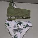 Queenstyle Girls Swimsuits Bikini Set Kids Cutout Bathing Suit Bikini Top Two Piece Girls' Swimwear, 13-14Y