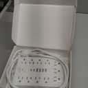 10 FT Flat Plug Surge Protector Power Strip,11 Multiple AC Outlets with 6 USB Ports (2 USB C), 6 Feet Extension Cord, 1250W/10A, One Touch Switch Button, White