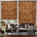 2 Pack Bamboo Reed Roll-Up Blind Shades for Windows, 47" W x 71" H Bamboo Shade Outdoor Patio, Natural Reed Roller Shutters for Porch Pergola Partition Decoration Privacy Retro Curtains