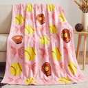 HunnmingRe Softball Blanket 50''x60'', Coquette Pink Bow Pink Soft Throw Blanket Softball Gifts for Girls Women Team Players Coach Unique Gifts for Sports Lovers