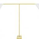 10x20ft Backdrop Stand Heavy Duty Pipe and Drape Backdrop Stand for Parties, Adjustable Pipe Kit Curtain Frame Stand for Photography Background Support,Wedding Arch Metal Frame (Gold)