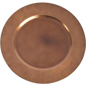 SARO LIFESTYLE Charger Plates with Classic Design (Set of 3) Copper