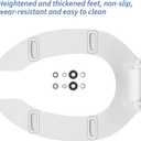 Commercial Heavy Duty Open Front Toilet Seat Without Cover, Thickened Material, Never Loosen, ELONGATED, White (18.5), 1-Pack