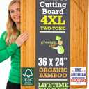 FSC Certified 36 x 24 Inch Extra Large Bamboo Cutting Board with Lifetime Replacements  4XL Butcher Block, Oversized Carving & Charcuterie Board, Stovetop Cover for Kitchen Counter Space (Two-Tone)