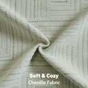 FUTEI Green Decorative Throw Pillow Covers 18x18 Inch Set of 2,Soft Cozy Chenille Geometric Textured Cushion Case,Home Decor for Couch Bed Living Room