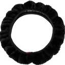 Zcargel Plush Car Steering Wheel Cover, Winter Warm Plush Car Steering Wheel Cover with Universal Size 15 Inches Non-Slip Car Steering Wheel Protector Fit for Suvs,Trucks,Sedans (black)