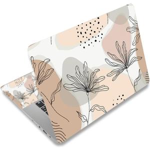 Laptop Skin Sticker Decal,12" 13" 13.3" 14" 15" 15.4" 15.6 inch Laptop Vinyl Skin Sticker Cover Art Protector Notebook PC (2 Wrist Pad Skins Included), Decorative Waterproof Removable, Morandi Leaves