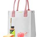 Lunch Box Bag Women Girls - Insulated Leakproof Waterproof Lightweight Reusable Cooler for Work Picnic - Back to School Teacher Mothers Day Christmas Birthday Gifts (1_White)