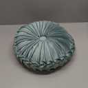 Round Velvet Pillow for Couch Small Handmade Decorative Throw Pillow for Bed Bedroom 13.7 Lake Blue