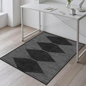 Office Chair Mat for Hardwood Floors, Durable 36"x55" Low-Pile Bohemian Stripe Desk Rug with Non-Slip Backing, Easy-Glide Computer Floor Protector for Rolling Chairs