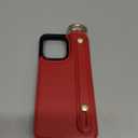 Folosu for iPhone 14 Pro Max Wallet Case with Card Holder, Hand Wrist Strap Loop Holder Kickstand, RFID Blocking Finger Grip Ring PU Leather Double Buttons Shockproof Cover 6.7" Red