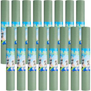 16 Pack 3 mm Thin Yoga Mats Bulk, Lightweight PVC Exercise Mats Non Slip Workout Fitness Pads for Yoga Pilates Stretching Classes Gym Home Studio, Easy to Clean (Matcha Green)