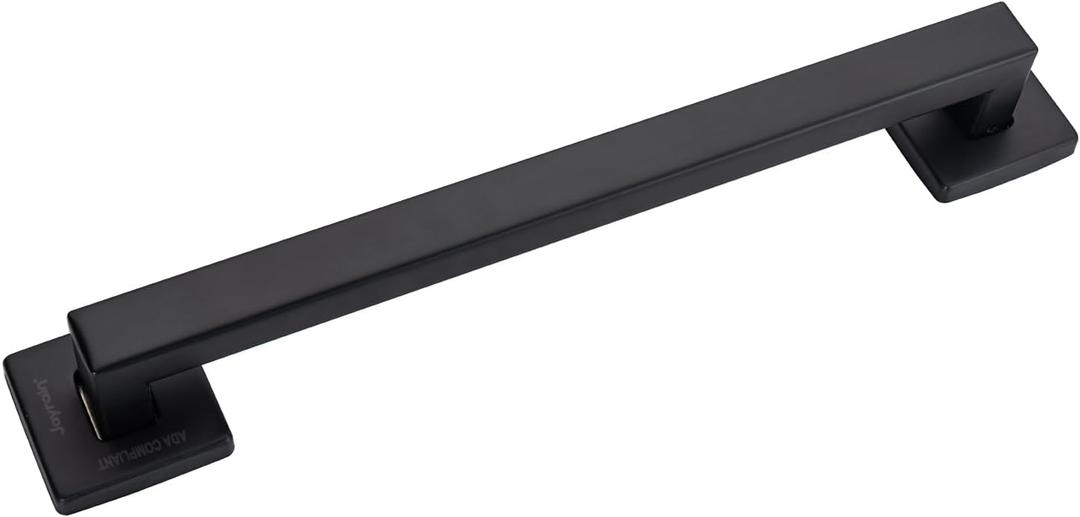 Joyrain ADA Square Grab Bar 16/24/32 Inch - 500lb Capacity Safety Rail for Elderly, Non-Slip Bathroom Handle (Matte Black, 32 inch)