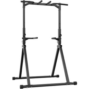Pull Up Station Pull Up Bar for Home Gym Equipment Dip Station Power Tower Strength Training Fitness Equipment (BLACK - Foldable)