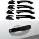 Car Exterior Door Handle Cover Compatible for Grand Cherokee 2011-2021 Accessories 2011-2022 Durango Black Door Handle Protector with Smart Key Holes