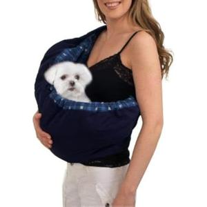 Pet Sling Carrier, OrgMemory Adjustable Bag, Small Dog Cat Outdoor Shoulder Carrier Most Suitable: 3-8 lbs (Blue Plaid)