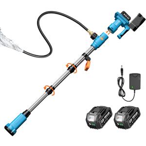 SEESII Cordless Stick Water Transfer Pump, 24.0Ah Battery Inculded, 740GPH Portable Utility Water Pump, Adjustable Telescoping Submersible Pump for Garden Basement Pond RV Pool Boat Well