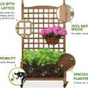 Idzo Raised Garden Bed with Trellis, Durable Oil Coated Planter with Trellis, 50 Inches Height Vertical Gardens Outdoors with Lockable Wheels and Convenient Non Woven Lining