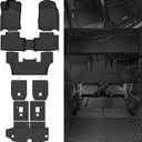 Naibeve Floor Mats for 2016-2025 2026 Dodge Durango 6-Seater (2nd Row Captain Seats) - All Weather Custom Fit for Durango Floor Mats Cargo Mat 2nd & 3rd Row Backrest Mats Interior Accessories