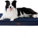 Bedsure Dog Beds Large Sized Dog - Comfy Flat Pet Beds with Removable Washable Cover, Orthopedic Egg Crate Foam Puppy Mat, Suitable for Pet Up to 65 lbs