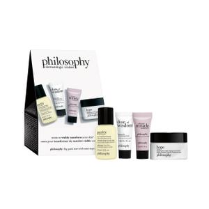philosophy purity made simple one-step facial cleanser- with meadowfoam seed oil gently cleanses & melts away dirt, oil & stubborn makeup paraben-free face wash (4 pc set)