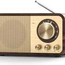 Tendak FM Radio with Best Reception, Portable Transistor Radio with 5W Speaker, Rechargeable Vintage Radios for Home Outdoor, Support TF Card Play, USB MP3 Player, AUX, Bass Mode