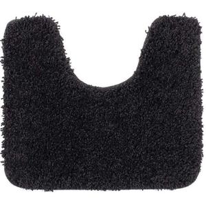 Microfiber Bathroom Rug, U-Shaped Contour Toilet Rug for Bath Room Floor Restroom, 20", Black
